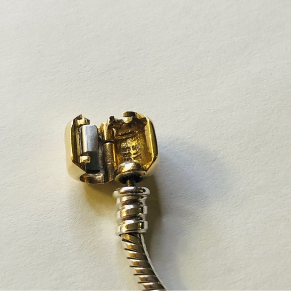 Pandora Solid 14k Barrel Clasp Bracelet with Charms - Picture 2 of 9